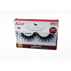 Kiss Mink Effect Ultimate 5D Volume Ravishing 25mm False Eyelashes KMXL01 Black